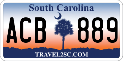 SC license plate ACB889