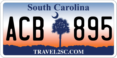 SC license plate ACB895