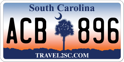SC license plate ACB896