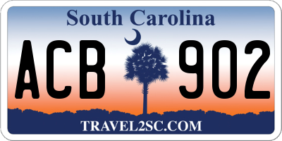 SC license plate ACB902