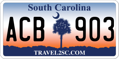 SC license plate ACB903