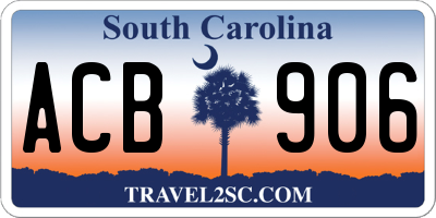 SC license plate ACB906