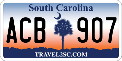 SC license plate ACB907