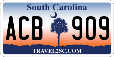 SC license plate ACB909