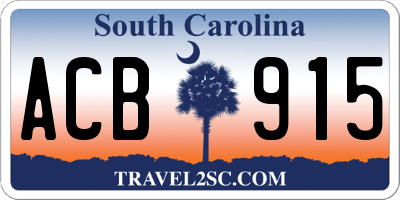 SC license plate ACB915
