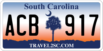 SC license plate ACB917