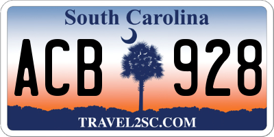 SC license plate ACB928