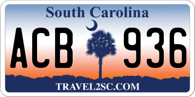 SC license plate ACB936