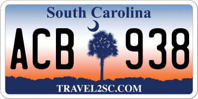 SC license plate ACB938