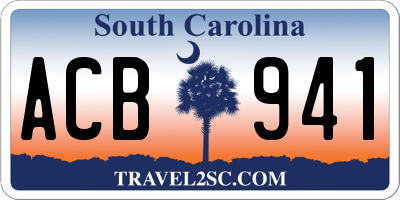 SC license plate ACB941