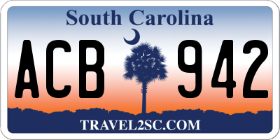 SC license plate ACB942