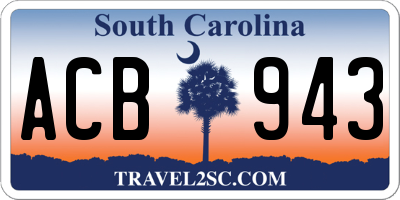 SC license plate ACB943