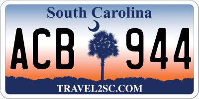 SC license plate ACB944