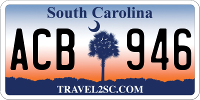 SC license plate ACB946