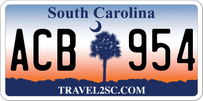 SC license plate ACB954