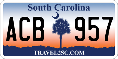 SC license plate ACB957