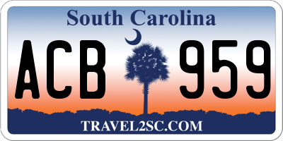 SC license plate ACB959