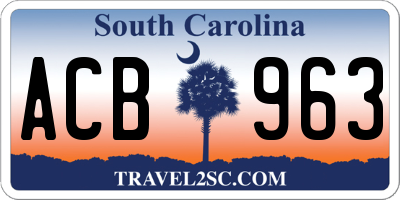 SC license plate ACB963