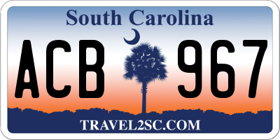 SC license plate ACB967