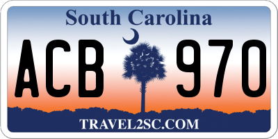 SC license plate ACB970
