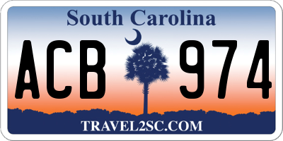 SC license plate ACB974