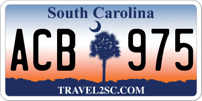 SC license plate ACB975