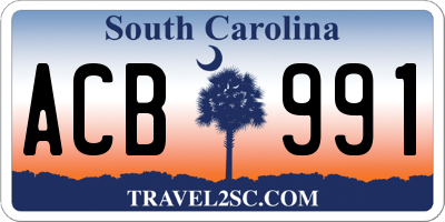 SC license plate ACB991