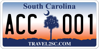 SC license plate ACC001