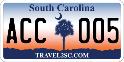 SC license plate ACC005