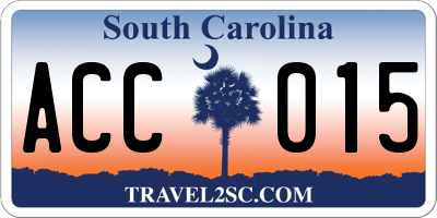 SC license plate ACC015