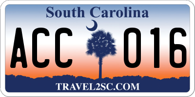 SC license plate ACC016