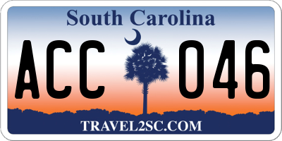 SC license plate ACC046