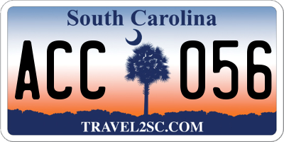 SC license plate ACC056
