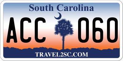 SC license plate ACC060