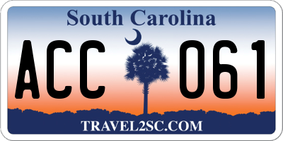 SC license plate ACC061