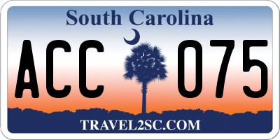 SC license plate ACC075