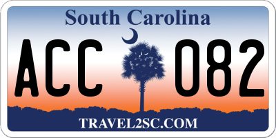 SC license plate ACC082
