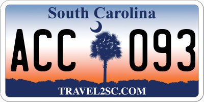 SC license plate ACC093