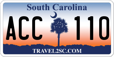 SC license plate ACC110