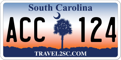 SC license plate ACC124