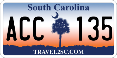 SC license plate ACC135