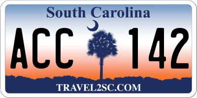 SC license plate ACC142