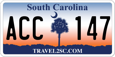 SC license plate ACC147