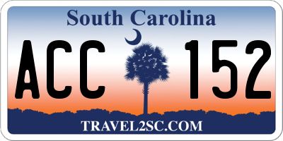 SC license plate ACC152