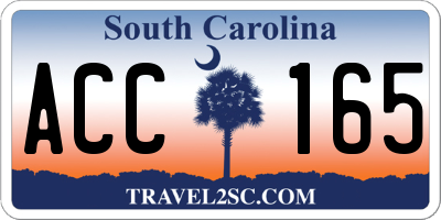 SC license plate ACC165