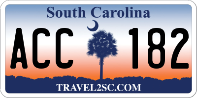 SC license plate ACC182