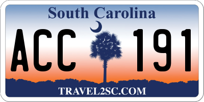 SC license plate ACC191