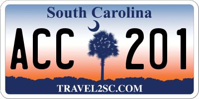 SC license plate ACC201