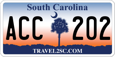 SC license plate ACC202