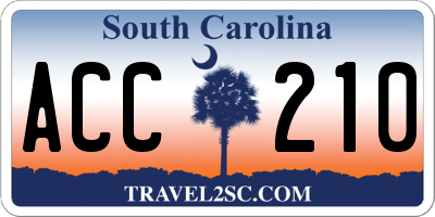 SC license plate ACC210